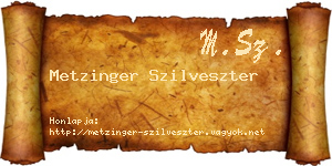 Metzinger Szilveszter névjegykártya